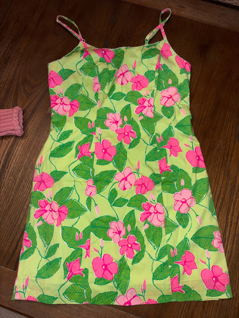 Lilly Pulitzer Pink and Lime Green Floral Sundress